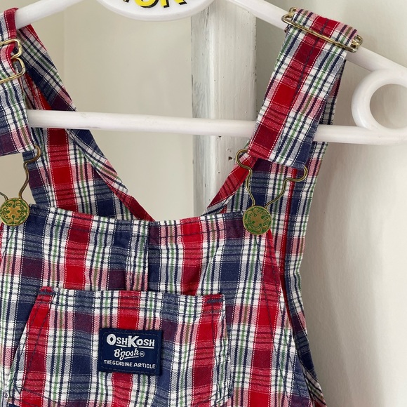 Vintage plaid Oshkosh shortalls - Picture 2 of 4